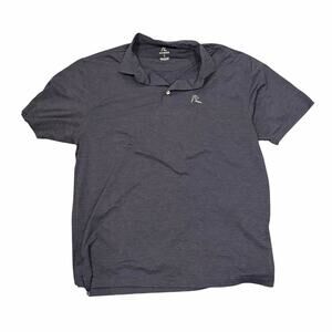 Rhoback Men’s Large Heathered Blue Polo Logo Golf Performance Shirt